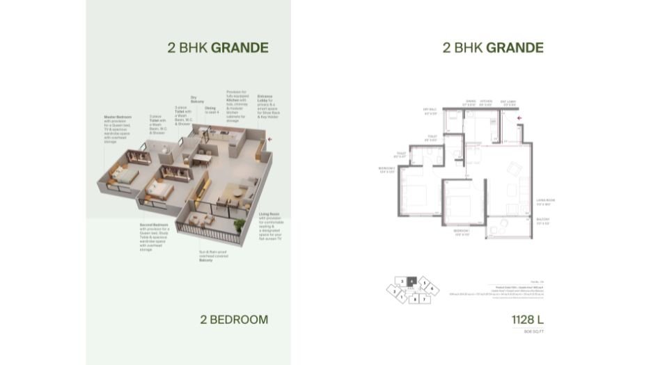 Siddhashila-Eevva-Floor-Plan-2 BHK-806 Sqft